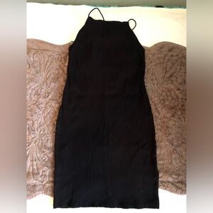 DIVIDED by H&M black ribbed cotton spaghetti strap dress medium